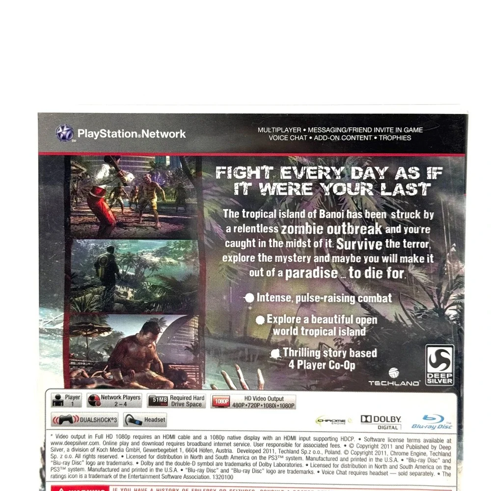 Dead Island PS3 Game CIB Complete‎ Manual 2011 Excellent